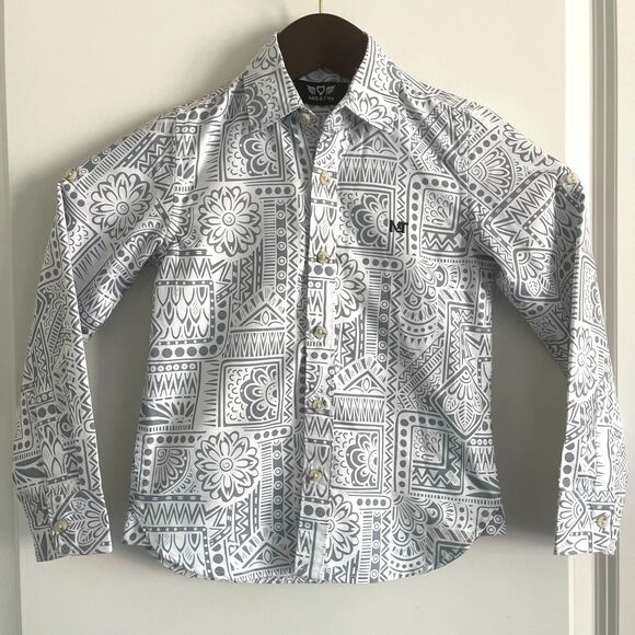 ANS Kids Boys Long Sleeves Button Up Casual 100% Cotton Shirt Size 6-7 Yrs - Picture 2 of 7